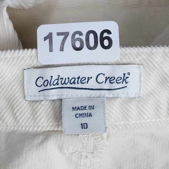Coldwater Creek Pants Womens 10 Cream Corduroy Straight Leg Stretch Casual - Picture 9 of 11